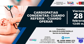  Charla online "Cardiopatías congénitas: cuando referir / cuando operar"