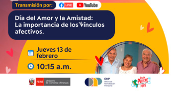  Charla online "Día del Amor y la Amistad: La importancia de loslrínculos afectivos."  del ONP