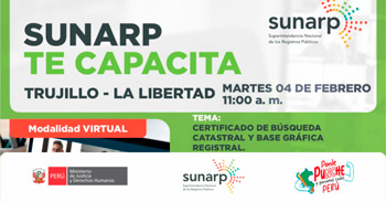  Charla online gratis "Certificado de búsqueda catastral y base gráfica registral" de la SUNARP