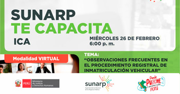  Charla online gratis "Observaciones frecuentes en el procedimiento registral de inmatriculación vehicular"