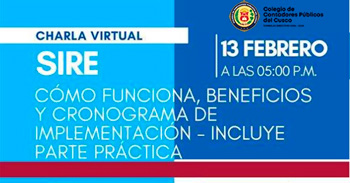  Charla online gratis "SIRE Cómo funciona, beneficios y cronograma de implementación"