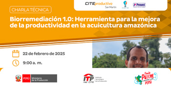  Charla online "Herramienta para la mejora de la productividad en la acuicultura amazónica" 