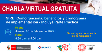  Charla online "SIRE: Cómo funciona, beneficios y cronograma de implementación - Incluye Parte Práctica" 