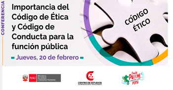  Conferencia online "Importancia del Código de Ética y Código de Conducta para la función pública" del MINJUSDH