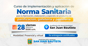  Curso semipresencial gratis Norma Sanitaria para Productos de Panificación y Pastelería: Implementación y Aplicación