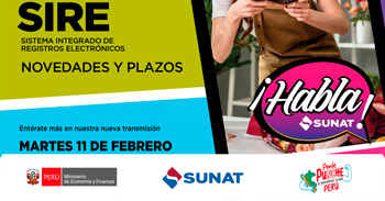  Evento online gratis "SIRE: Novedades y plazos" de la SUNAT