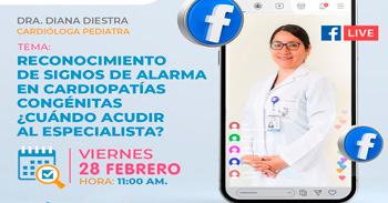  Evento online "Reconocimiento de signos de alarmas en cardiopatías congénitas. Cuando acudir al especialista?"