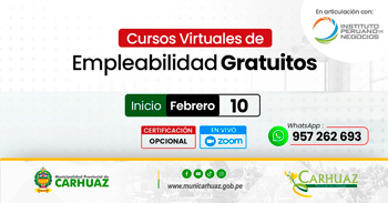  La Municipalidad Provincial de Carhuaz ofrece cursos virtuales gratuitos de Empleabilidad