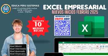  Curso online gratuito "Excel Empresarial" de Educa Perú sistemas