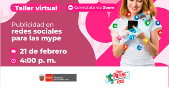  Taller  online "Publicidad en redes sociales para las mype" del PRODUCE