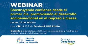  Webinar online gratis "Construyendo confianza desde el primer día" de la DRE PIURA