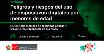  Webinar online "Peligros y riesgos del uso de dispositivos digitales por menores de edad"