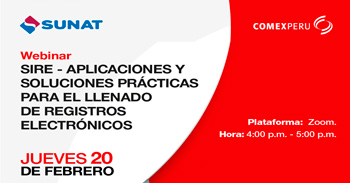  Webinar online "SIRE – Aplicaciones y soluciones prácticas para el llenado de registros electrónicos.".