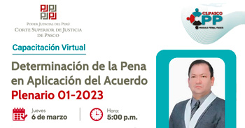  Capacitación online " Determinación de la Pena en Aplicación del Acuerdo Plenario 01-2023"