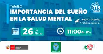  Capacitación online gratis "Importancia del sueño en la salud mental"  del Hospital de Supe - LERD