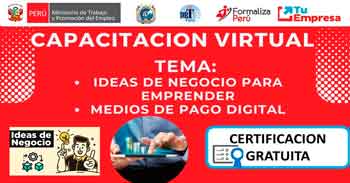  Capacitación online "Idea de negocio para emprender y medios de pago digital"