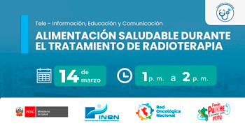  Capacitación online gratis "Alimentación Saludable durante el tratamiento de Radioterapia" del INEN