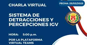  Charla online sobre el "Sistema de Detracciones y Percepciones del IGV"