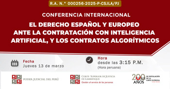  Conferencia El derecho español y europeo ante la contratación con inteligencia artificial, y los contratos algorítmicos