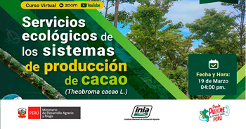  Curso online "Servicios ecológicos de los sistemas de producción de cacao (Theobroma cacao L.)" del INIA