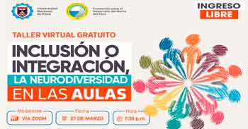  Taller online gratis "Inclusión o integración, la neurodiversidad en las aulas" del UGEL Tumbes