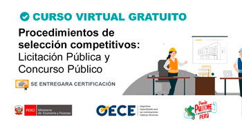 Curso online gratis "Procedimientos de selección competitivos: Licitación Pública y Concurso Público" del OECE
