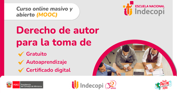 Curso online gratis con certificado sobre "Derecho de autor para la toma de decisiones" del INDECOPI