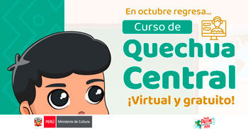 Curso online gratis "Quechua Central" del Ministerio de Cultura