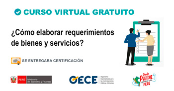 Curso online gratis con certificado "¿Cómo elaborar requerimientos de bienes y servicios?" del OECE
