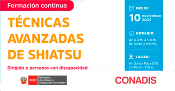 Curso presencial gratis "Técnicas avanzadas de Shiatsu" del MIMP