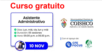 Curso online gratis "Administración bancaria" de la Municipalidad de Coishco