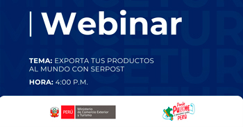 Webinar online "Exporta tus productos al mundo con Serpost" del Mincetur Perú