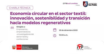 Charla online "Economía circular en el sector textil" del CITEtextil camélidos Arequipa