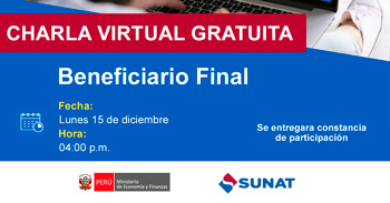 Charla online gratis "Beneficiario final" de la SUNAT