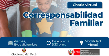 Charla online gratis "Corresponsabilidad Familiar" del MIMP