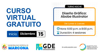 Curso virtual gratis "Diseño grafico: Adobe Illustrator" de la Municipalidad Distrital de Marcona