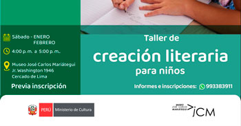 Taller presencial "Creación Literaria para Niños" del Museo José Carlos Mariátegui