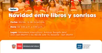Taller presencial gratis "Navidad entre libros y sonrisas" de la BNP