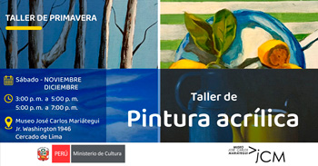 Taller presencial "Pintura acrílica" del Museo José Carlos Mariátegui