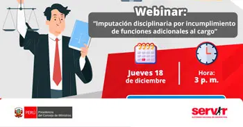 Webinar online "Imputación disciplinaria por incumplimiento de funciones adicionales al cargo"