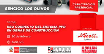 Capacitación presencial gratis "Uso Correcto del Sistema PPR en Obras de construcción" Sencico Lima y Callao