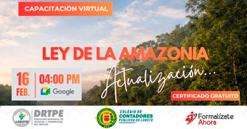 Capacitación online gratis "Ley de la amazonia (Actualización)" de Formalizate Ahora - Loreto
