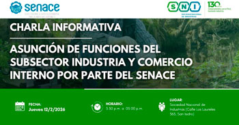 Charla presencial "Asunción de funciones del subsector industria y comercio interno por parte del Senace"