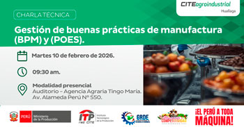 Charla presencial gratis "Gestión de buenas prácticas de manufactura (BPM) y POES" del ITP