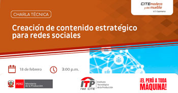 Charla online Creación de contenido estratégico para redes sociales dirigido a mipymes