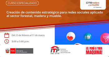 Curso online Creación de contenido estratégico para redes sociales aplicado al sector forestal, madera y mueble