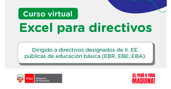 Curso online gratis "Excel para directivos" del MINEDU