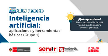 Taller online "Inteligencia Artificial: aplicaciones y herramientas básicas" del SERVIR