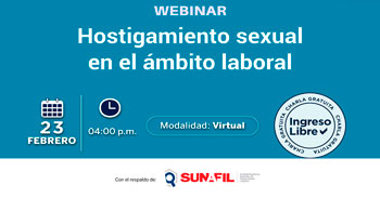 Webinar online gratis "Hostigamiento sexual en el ámbito laboral" de la SNI