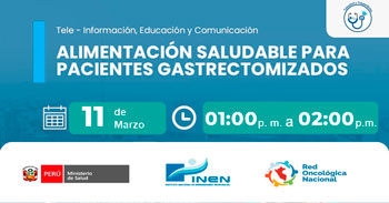 Capacitación online "Alimentación saludable para pacientes gastrectomizados" del INEN